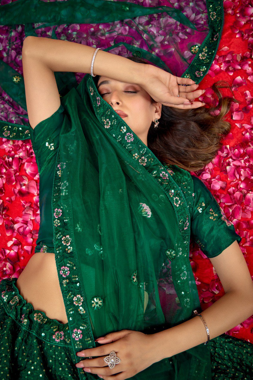 Exclusive Embroidered Semi Stitched Silk Lehenga Choli Collection!