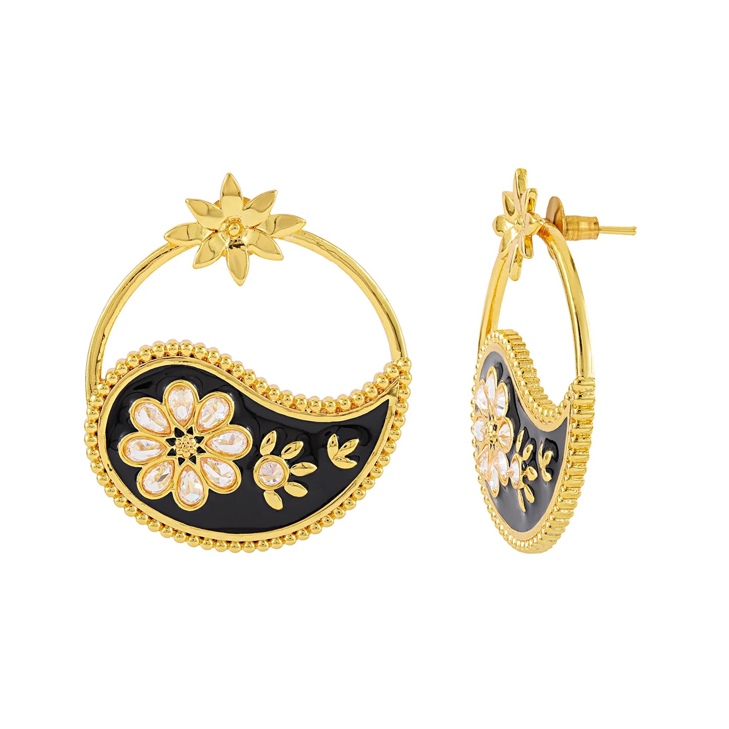 Gota Patti Phoolra Ambi Earrings