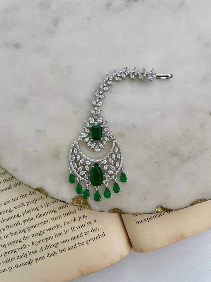 Maharani Abbey Emerald Drops Necklace Set & Heart Emerald & Diamond Necklace Set