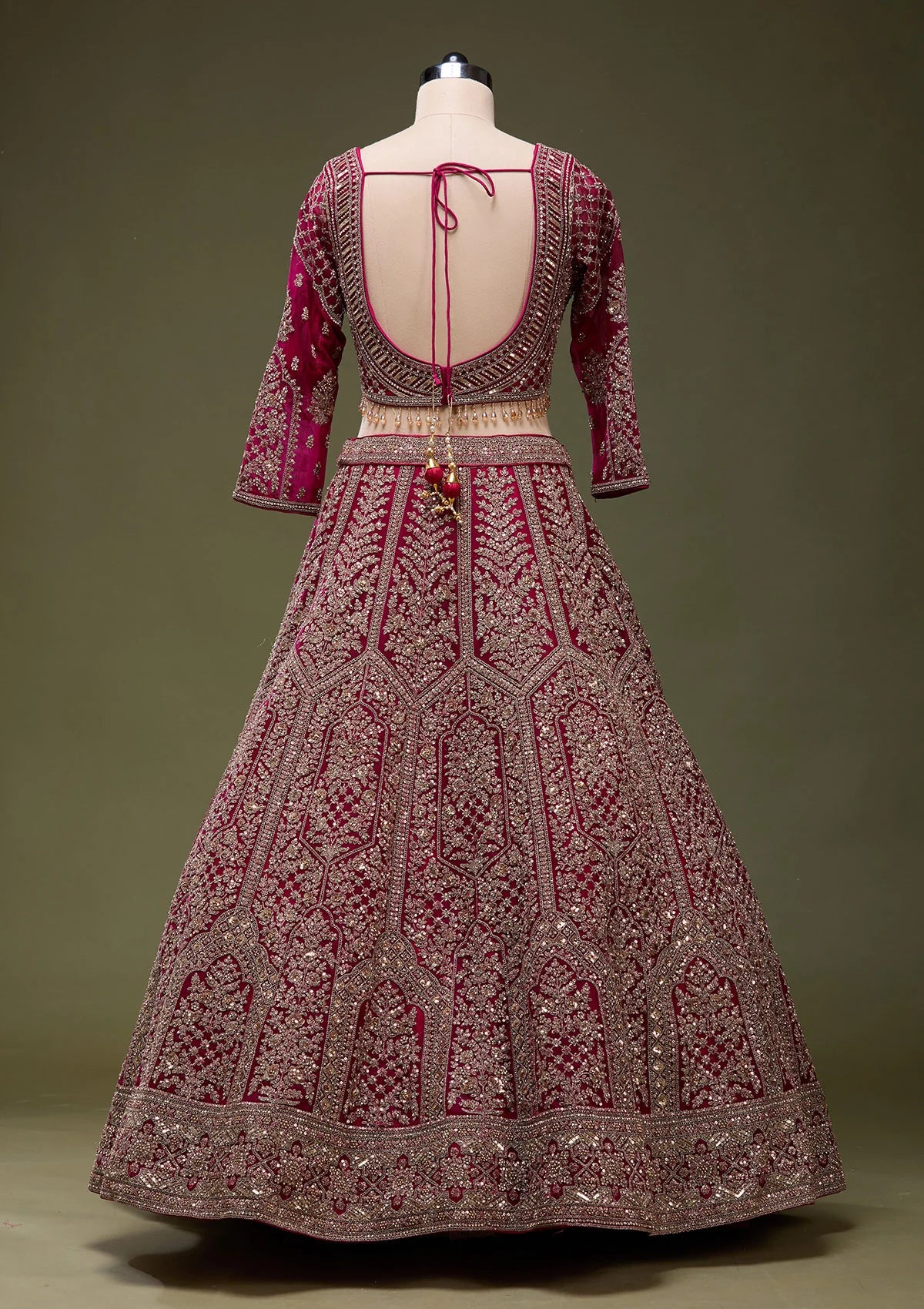 Maroon Zariwork (Gold) Net Readymade Lehenga