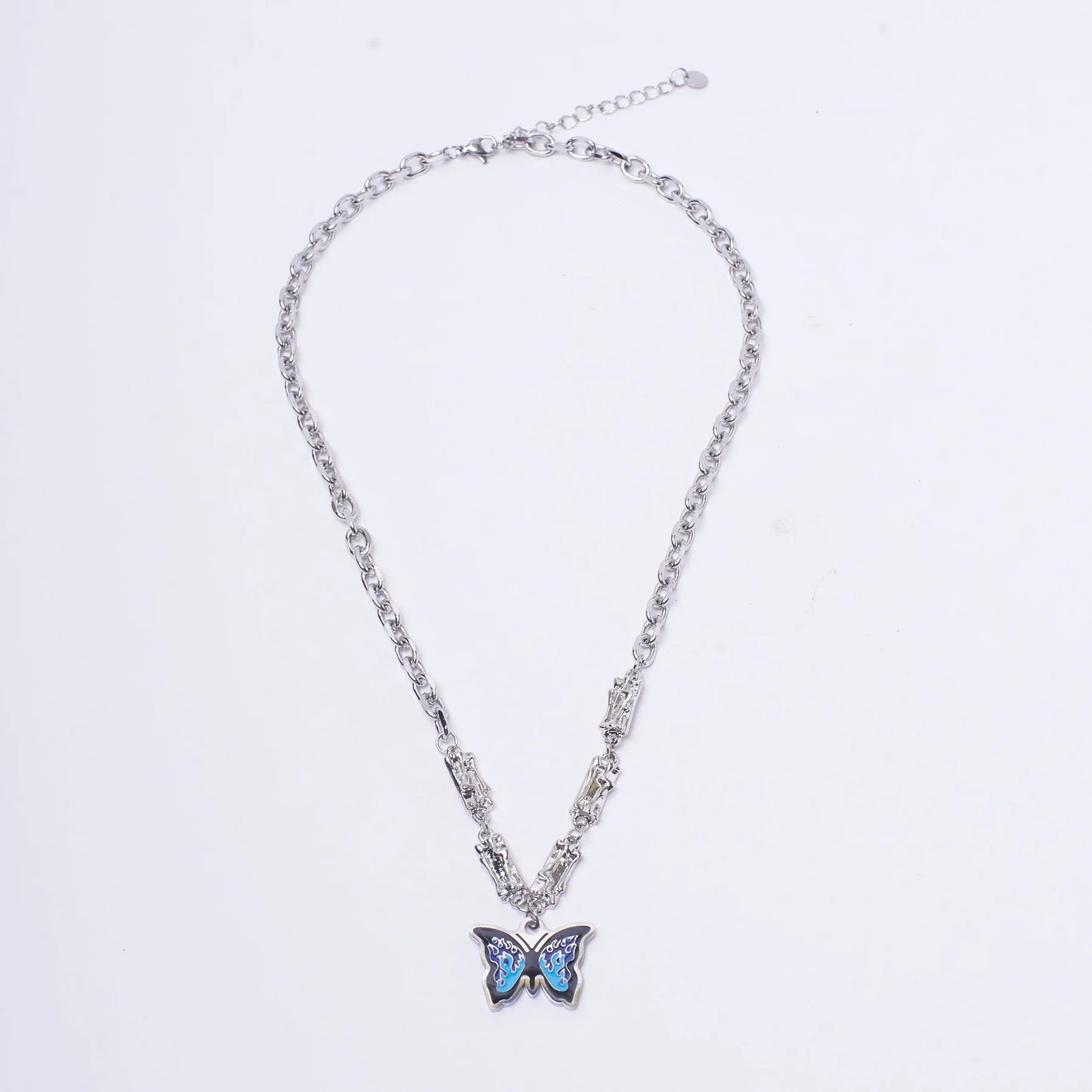 Chunky Blue Monarch Necklace
