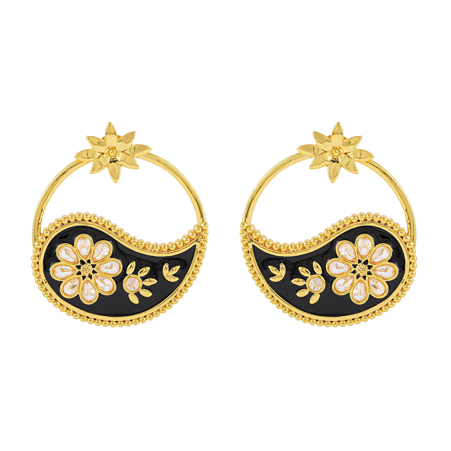 Gota Patti Phoolra Ambi Earrings
