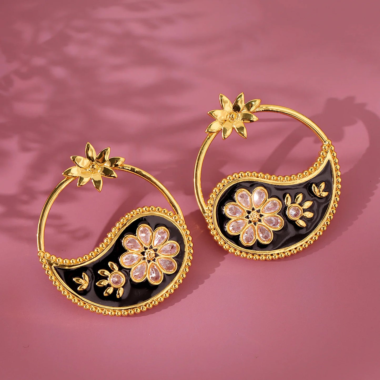 Gota Patti Phoolra Ambi Earrings