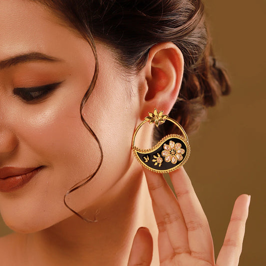 Gota Patti Phoolra Ambi Earrings