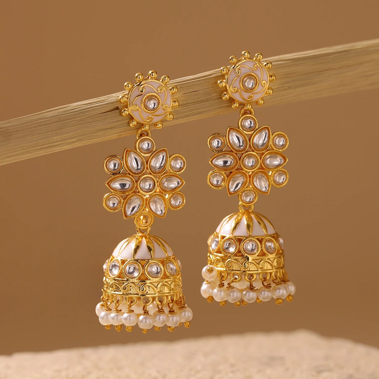 Queens of Rajasthan Tiora Jhumka Earrings