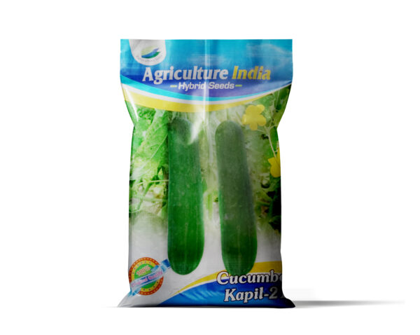 Cucumber or Khera Seed . Variety is Kapil-2 and 100% Organic Hybrid Seeds and are Packed in a Paper Packet , Manufactured by Agriculture India Hybrid Seeds India